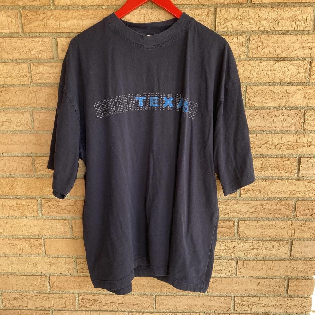 90s Y2k Sierra Madre Micro Repeat Spellout Texas Navy T-shirt Adult XL Relaxed