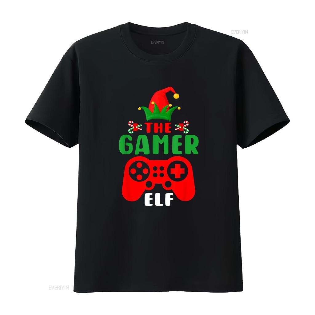 Christmas Elf Gamer Controller Boys Kids T Shirtns Gaming Xmas Shirt vintage Washed designer clothes Soft Comfortable Casual