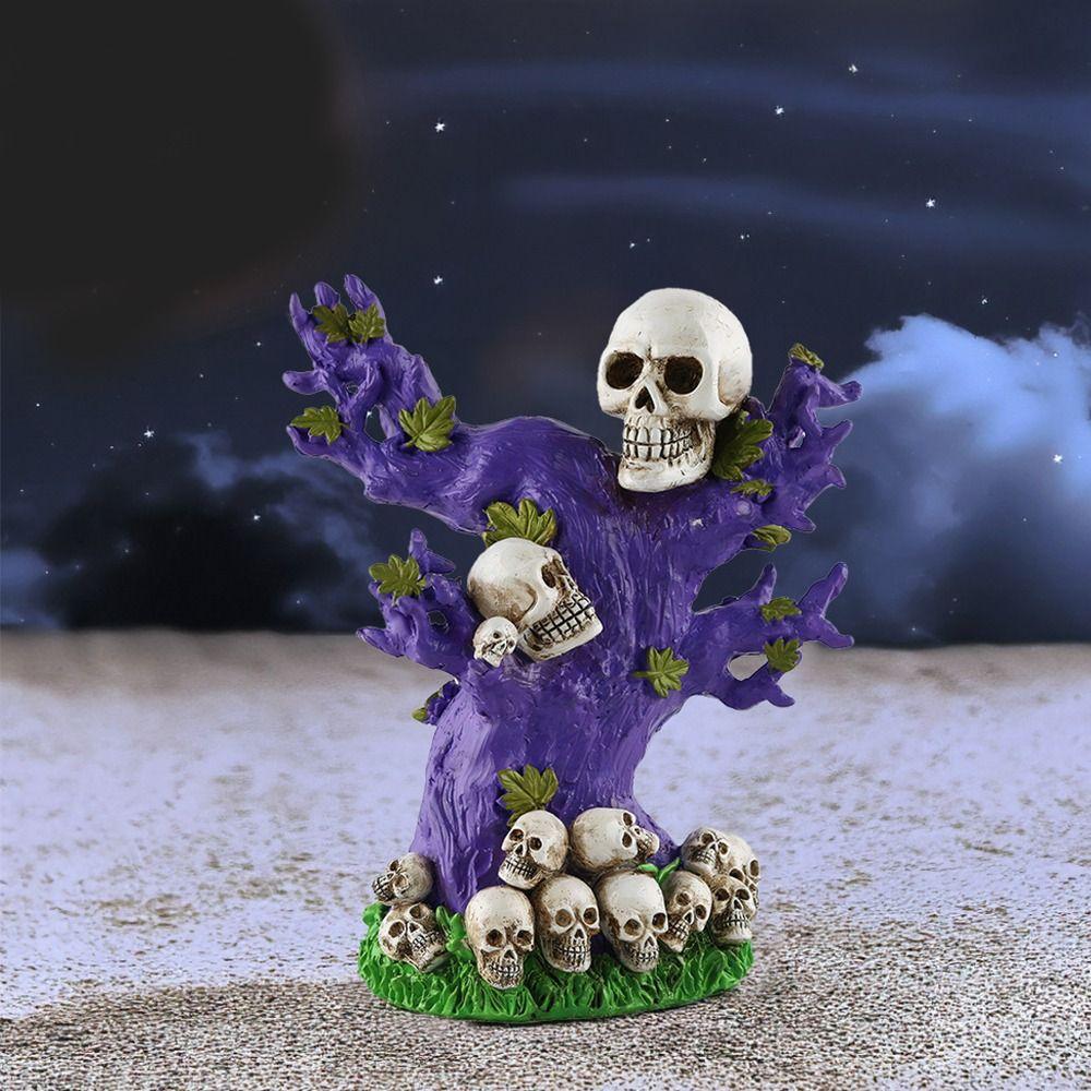 Gothic Halloween Skull Tree Ornament Resin Crafts Resin Pumpkin  Figurine  Festival Supplies