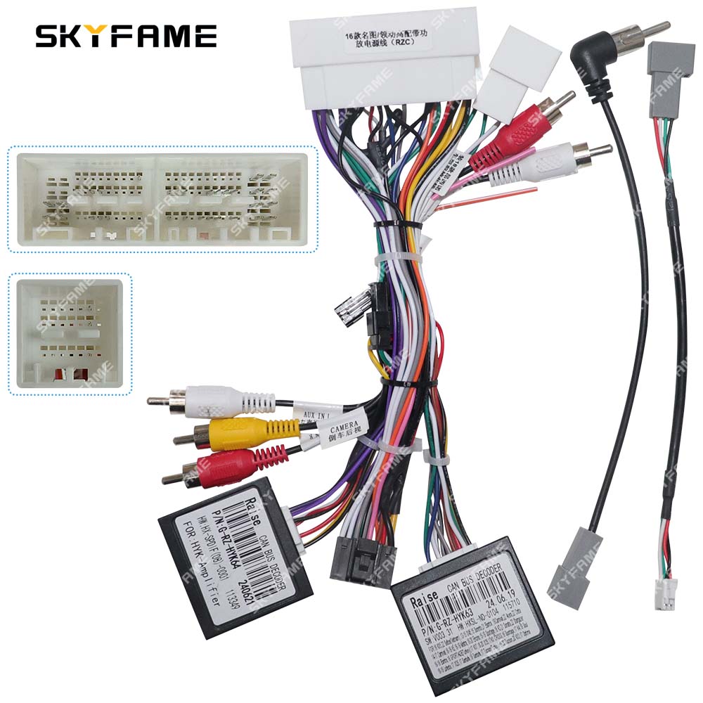SKYFAME For Hyundai Sonata 8 9 Kia K3 KX7 KX5 Ix45 IX35 SantaFe Car Wiring Harness Adapter Canbus Box Spdif Amplifier Decoder