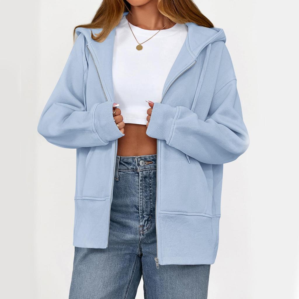 Womens Zip Up Hoodies Fleece Cropped Sweatshirts  Fall Fashion Outfits Casual  Jackets Winter Clothes