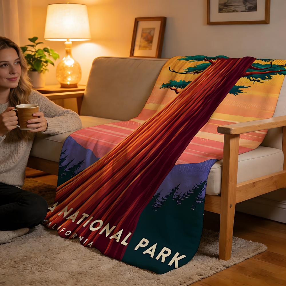 

Sequoia National Park Throw High-Density Short Plush Blanket Soft For Sofa Air-Con Room. 75cmx90cm