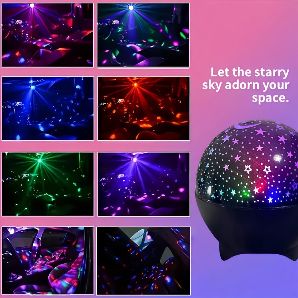 1 Pc Temu explosion starry sky dream projection light star moon atmosphere light northern lights water ripple star spin little magic ball