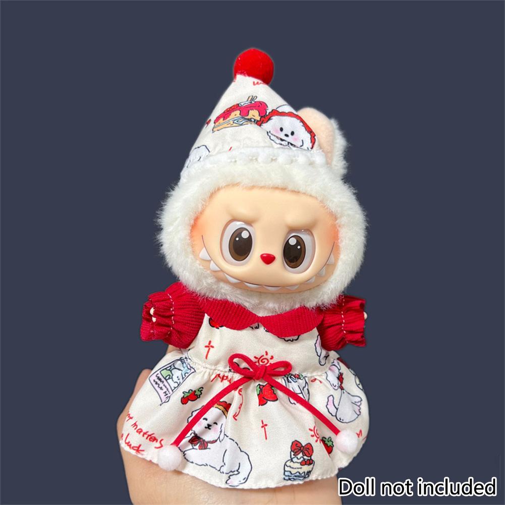 For 17cm Labubu Doll Clothes Fashion Clothes Hoodies Dresses Doll Clothes Color Match Shirts Dolls Accessories Cute Decoration Little Clothes