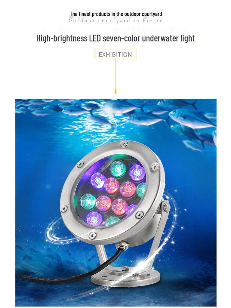 LED Underwater RGB Spotlight: Waterproof, DMX512, Low Voltage for Outdoor Pools and Fountains