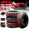 4Pcs/Lot Universal Car Spare Tire Covers Case Tires Storage Bags Auto Wheel Tires Storage Bags Vehicle Tyre Waterproof Polyester Bag