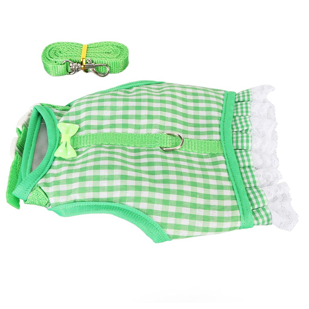 Rabbit Vest Leash Lace Hem Cute Breathable Hook and Loop Design Rabbit Harness Leash for Chinchilla Ferret