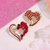 Elegant Rhinestone Heart Brooch: Versatile Jewelry Pin for Women's Suits & Shirts