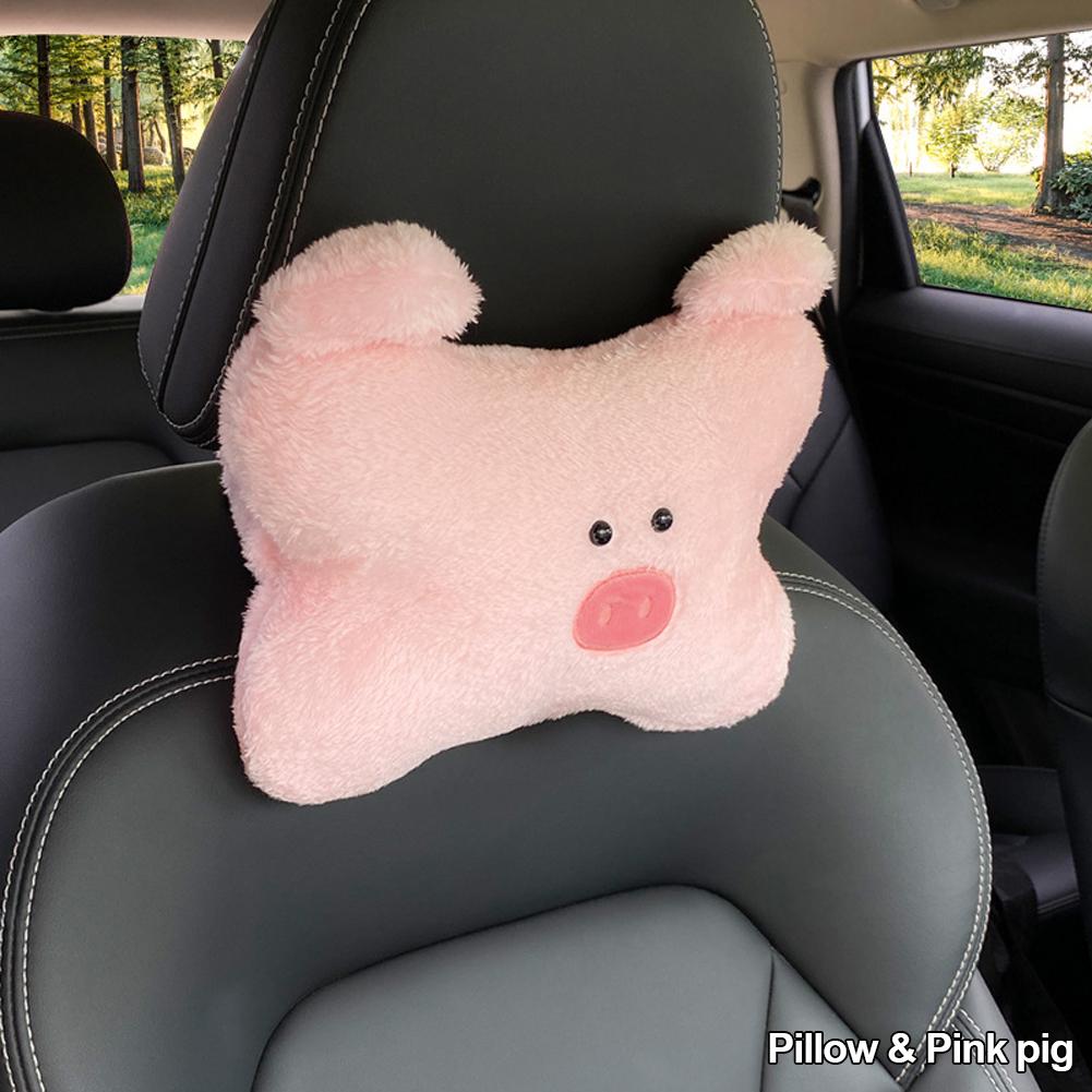 Cute Bear Animal Car Headrest Pillow Lovely Auto Seat Head Support Neck Protector Cushion Plush Automobiles Lumbar Rest Car Kits
