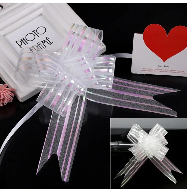 

10Pcs Flower Ribbons Organza Pull Flower Ribbon Bow Gift Wrap Candy Box Accessories DIY Wedding Car Christmas Decor Supplies