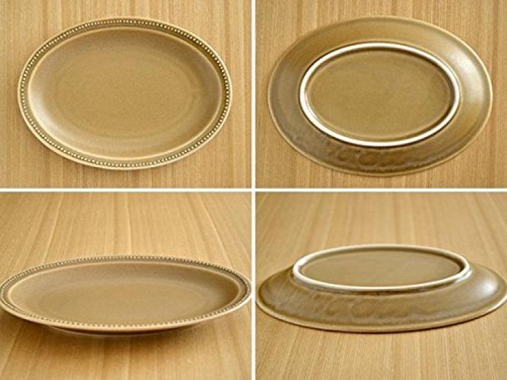 Tableware East Oval Plate Dot Oval Plate 24cm Porcelain Mocha