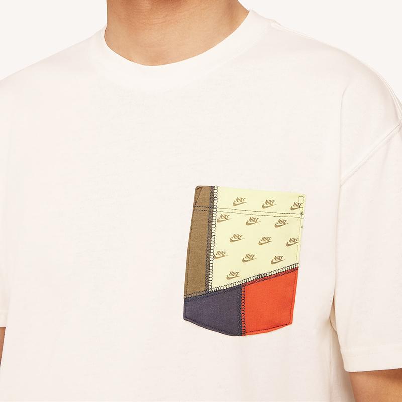 Nike Sportswear Contrast Pocket Crew Neck Short Sleeve T-Shirt Men Tops White DJ1342-901