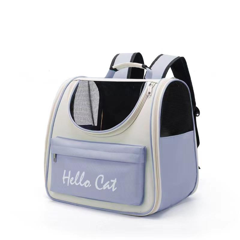 Large Lightweight Anti-Scratch Portable Cat and Small Dog Bag with Pocket Modern Cute Pet Backpack with Zipper Closure