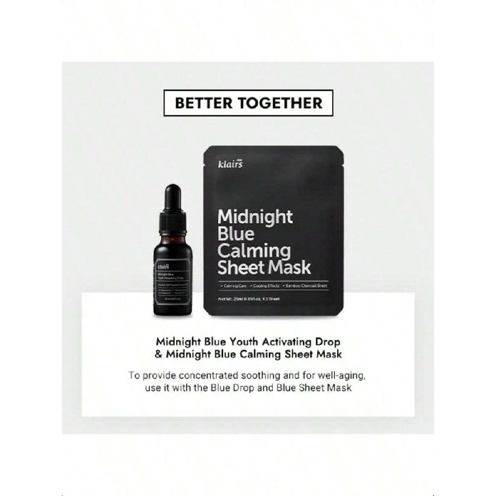 Dear, Klairs Midnight Blue Calming Cream 60g Soothing, Redness Relief Moisturizer, Hydrating, Fast Absorbing, Light Texture For Easy Use