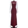 European & American Women's Spring/Summer 2026 Elegant High Neck Sleeveless Slim Fit Long Ruffled Mesh Dress