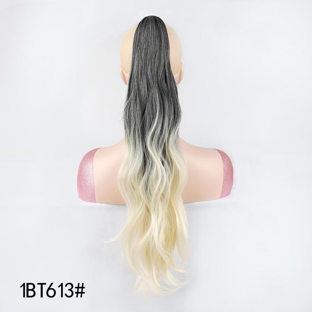 Long Water Wave Ponytail Claw Clip Hair Extensions Synthetic Wavy Ponytail Hairpiece for Women Daily Hairstyle