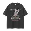 Green Day's Retro American Street Punk Cute Cartoon Rabbit Vtg Rock Short-sleeved T-shirt