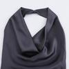 Kaslead New Arrival Women's Clothing Fashion Style Slim Looking Hanging Collar Silk Satin Texture Dress 8500331