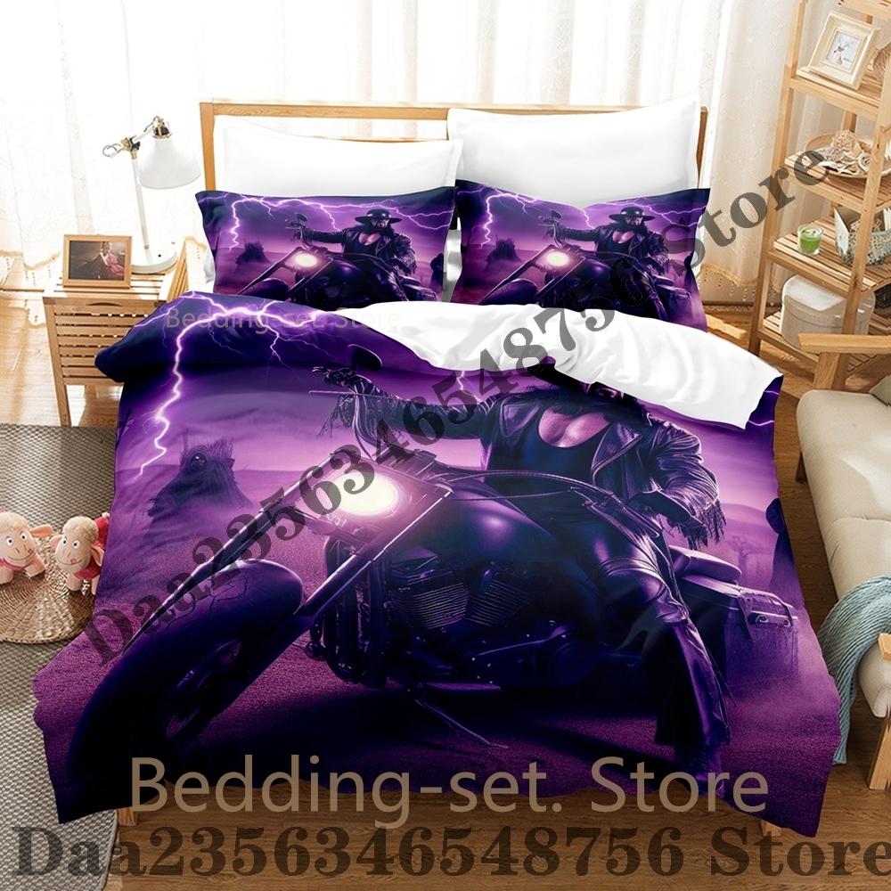Cool Cool The Undertaker Bedding Set Single Twin Full three-piece suit Bed Set Adult Bedroom Duvetcover Sets Kpop Bed Sheet Set