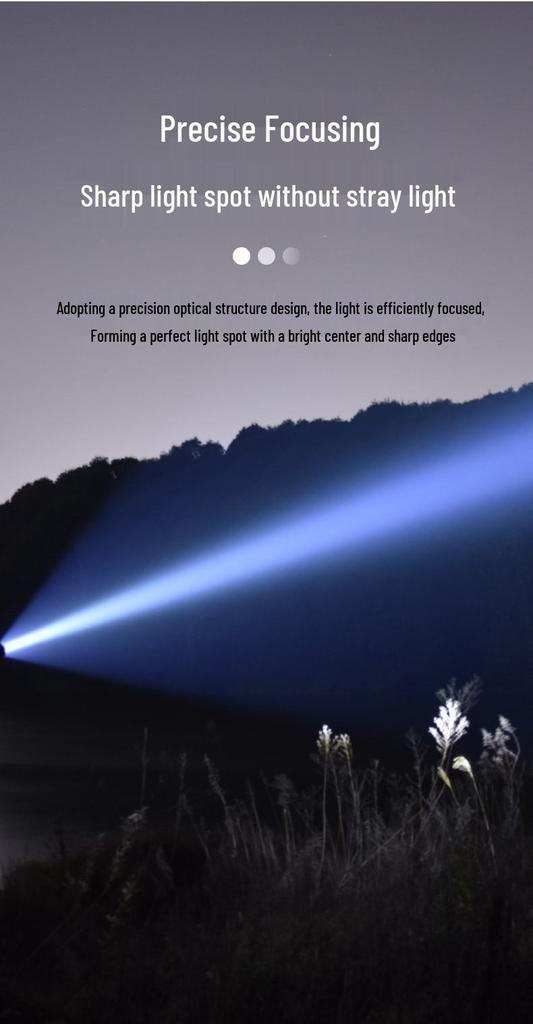 High-Brightness Magnetic USB Rechargeable Flashlight with Side Light for Outdoor Use