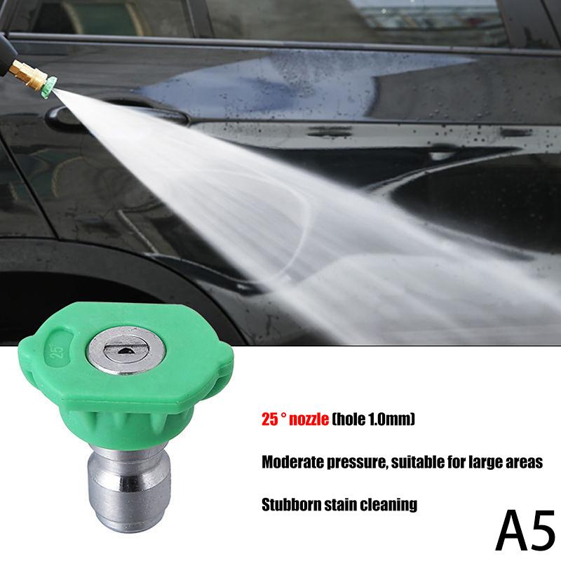 

1/5Pcs 1/4Inch Quick Connect Garden Cleaning High Pressure Car Washer Spray Nozzle 0 15 25 40 Degree Watering Soap Nozzle Tip