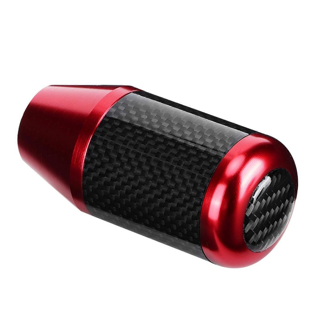 Universal Carbon Fiber Automatic Wave Stick Head Shift Knob Modification Accessory(Red)