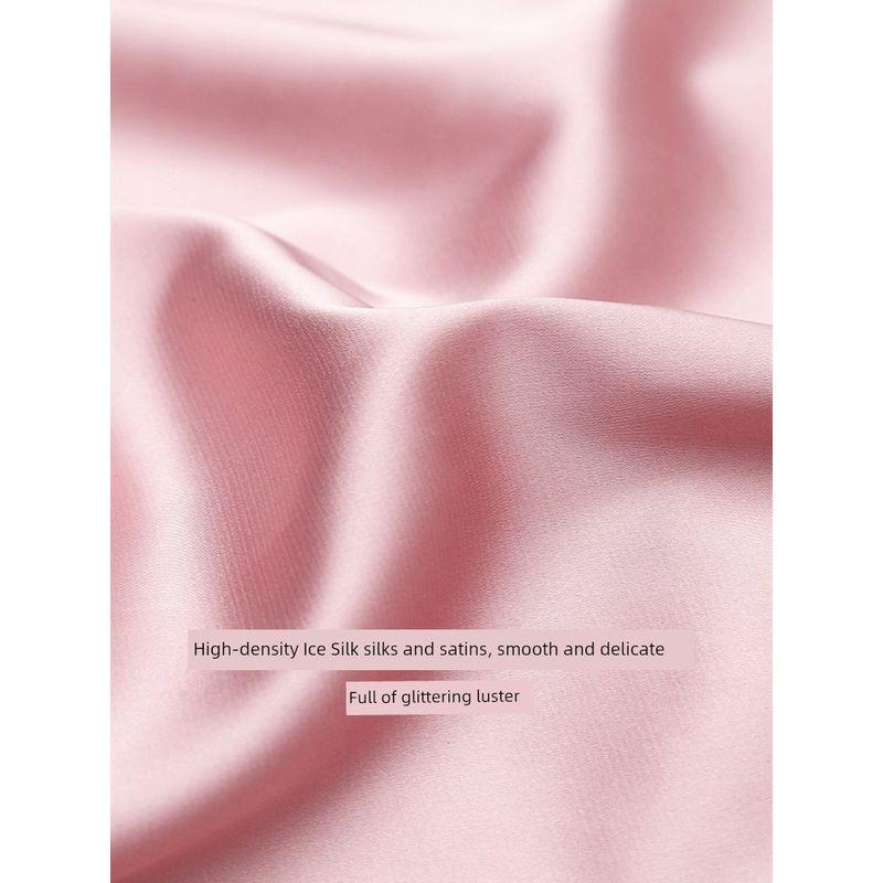 Silks and Satins Nightgown Women's Spring & Fall Bridal Gown Men's and Women's for Couple Long Pajamas Women's Thin Fancy Ice Silk Bathrobe