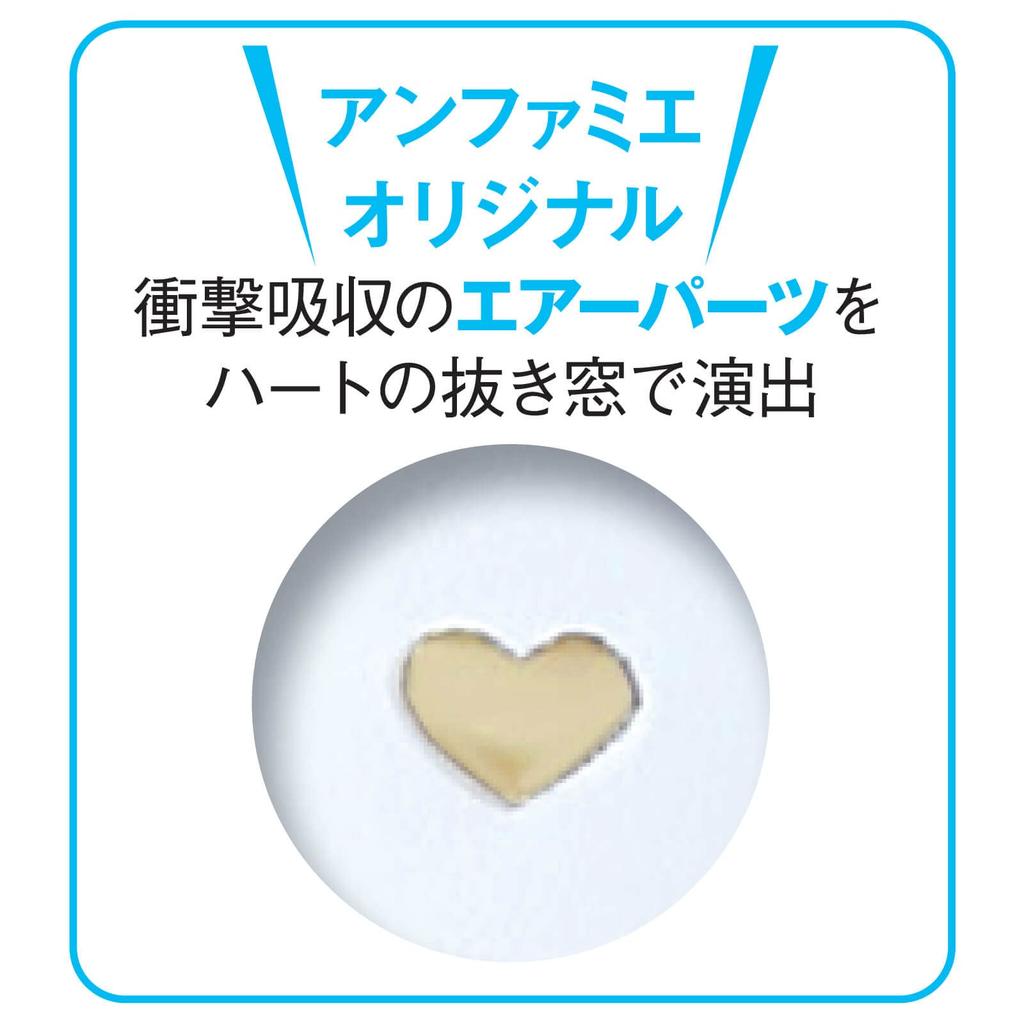 Anfamie Heart Air Nurse Sandals (Smart Cross), Women's, Lightweight, Hook-and-Eye Closure, Shock-Absorbing Air-Filled Sole, Made In Japan, Sizes 24.0-