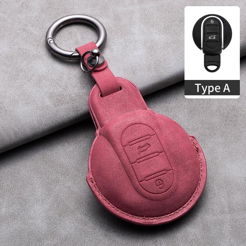 Auto-Fernschlüssel-Hülle für BMW Mini COOPERS COUNTRYMAN ONE JCW CLUBMAN F56 F55 F54 F57 F60 Roadster Leder-Schlüsselanhänger