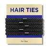 HAVHAF Mens Hair Ties 5 Pieces - Buns Curly Thick Dense Rubber Bands Men No Damage Creases Breakage Bun Long (Black)