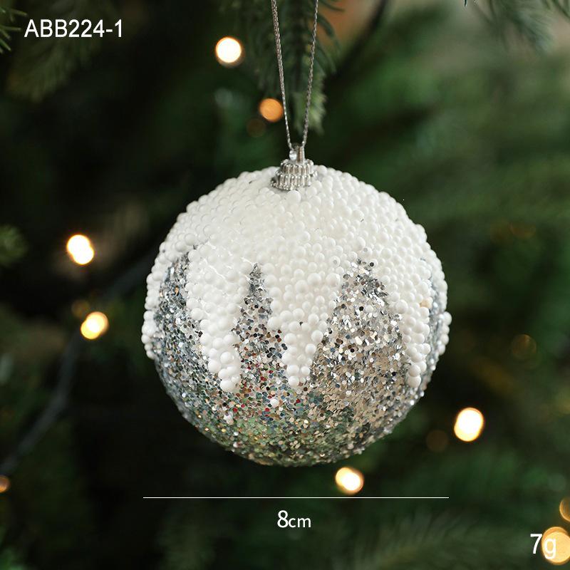 8CM Creative Foam Christmas Tree Ball Pendant Decoration