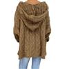 2026 Autumn Winter Pure Color Cable Knit Hoodie - European/American Bestseller