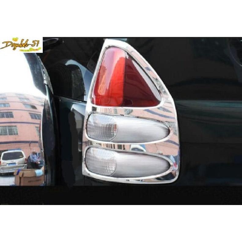 For Toyota Prado Fj120 2003-2009 Chrome Rear Light Cover Tail Lamp Frame Trim 2X