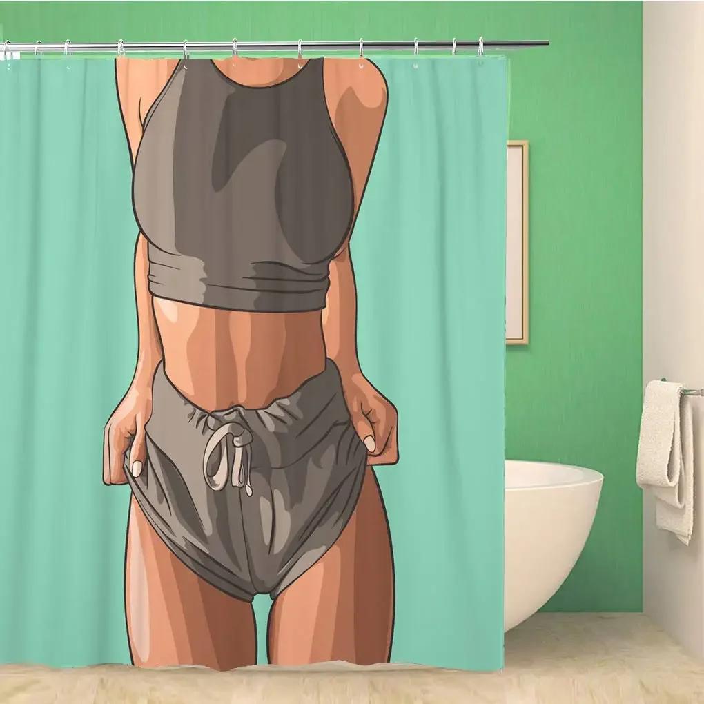 Sexy Boobs Shower Curtain Boob Feminine Feminist Seamless Breast Pattern Bathroom Curtains Polyester Bathroom Screen with Hooks