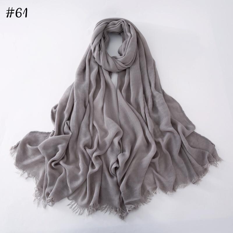95 Colors Soft Cotton Viscose Scarf Rayon Material Muslim Hijab Mid Eastern Plain Solid Color Headscarf With Tassel