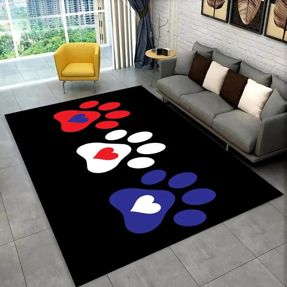 Pets Footprint Sole Series 3D Area Rug Large, Kids Non-slip Floor Mat Carpet Rug for Living Room Bedroom Sofa Doormat Decoration