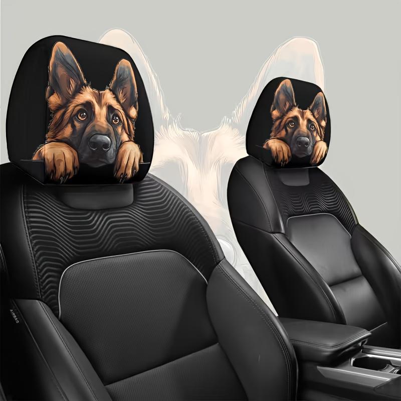 Hütehund und Border Collie Aufdruck Auto Sitz Kopfstützenbezüge - Modelle, Einfach zu Installieren und zu Entfernen, Leicht zu Reinigen,