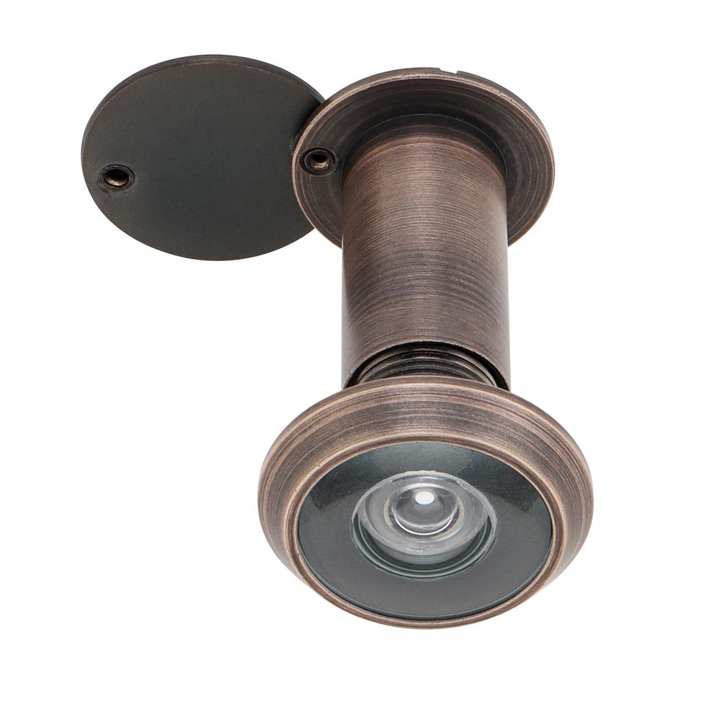 200 Degree Oil Rubbed Bronze 16mm Peep Hole Solid Brass Security for 1.57 To 2.56 Inch Doors Home Office Hotel Heavy Duty Rotating Privacy Cover