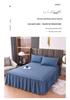 Solid Color Washed Cotton Lace Bed Skirt Mattress Protector
