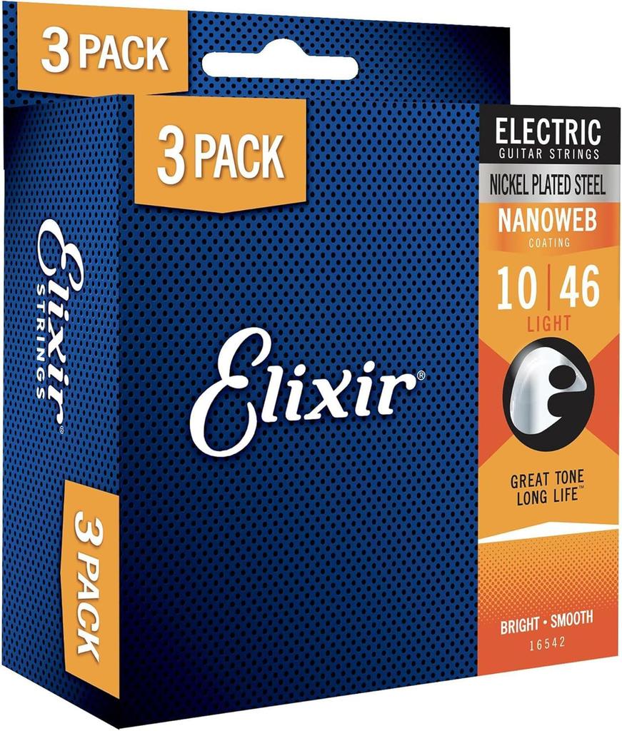 Eli Xir Electric Guitar Strings 3 Set Promotion Pack NANO WEB Light Set of .010-.046#16542 (12052 3) []