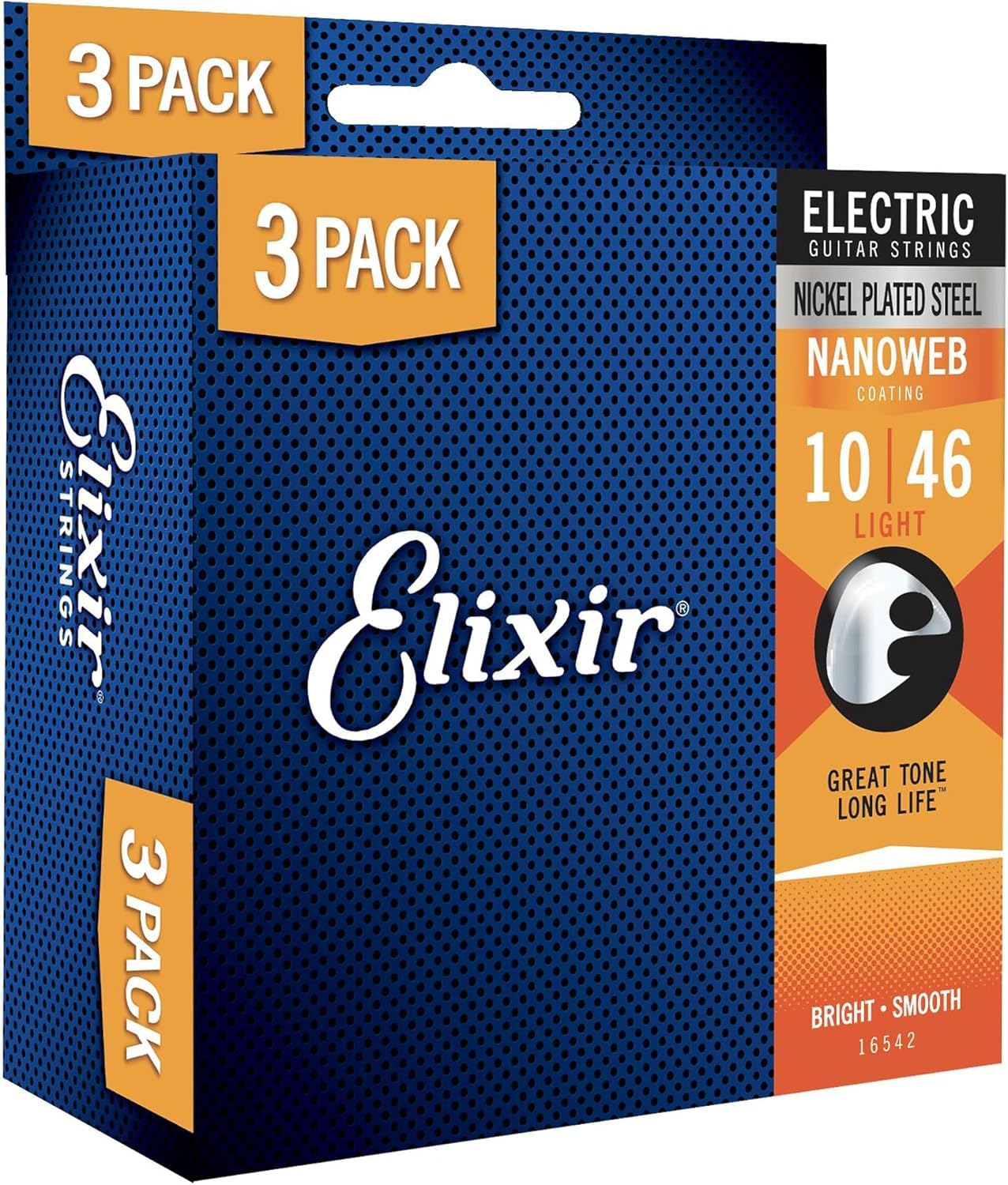 

Eli xir Electric Guitar Strings 3 Set Promotion Pack NANO WEB Light Set of .010-.046#16542 (12052 3) []