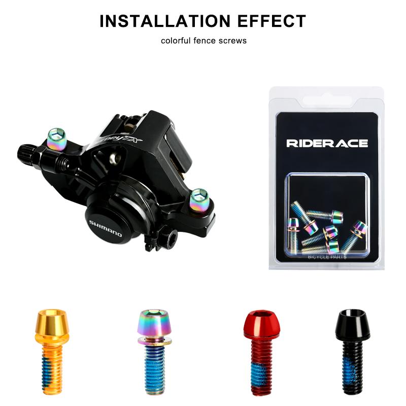 6Pcs/Set Bicycle Disc Brake Caliper Bolt Clamp Fixed Screws M6*18mm Stainless Steel Mountain Bike Disc Brake Caliper Fixed Screw