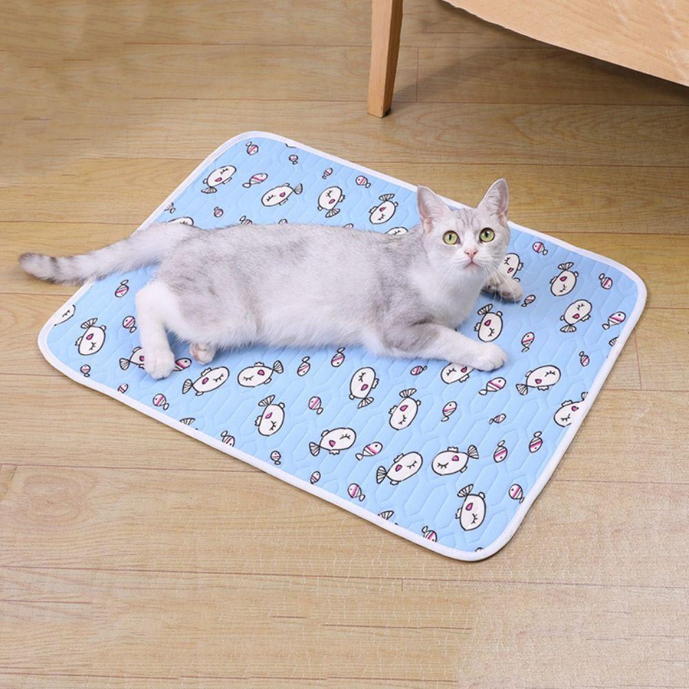 Non-slip Pet Ice Pad Latex Cotton Pet Cool Mat Bed Portable Summer Cat Sleeping Mat  Camping