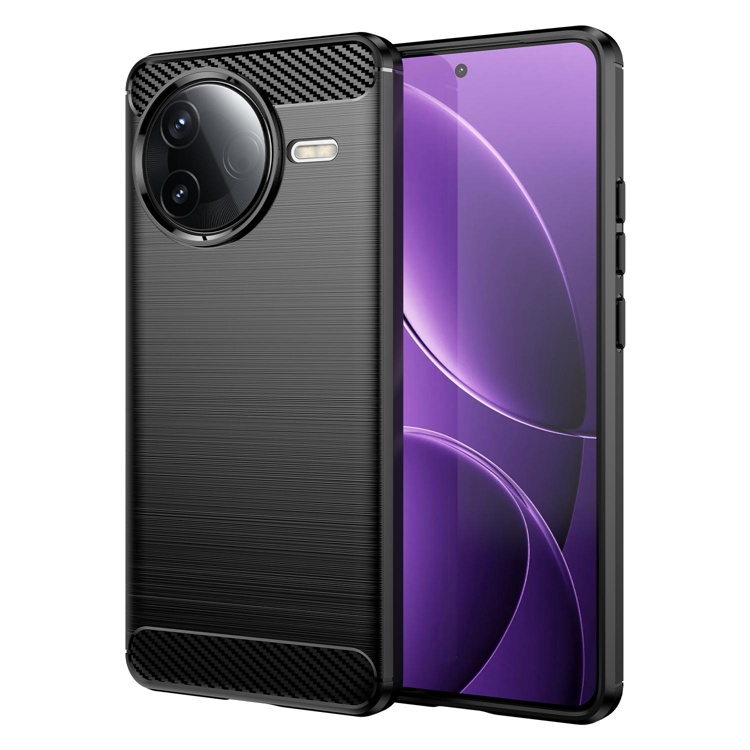 For Xiaomi Poco F7 Pro 5G/Redmi K80 5G Case Carbon Fiber Texture Brushed Phone Back Cover A