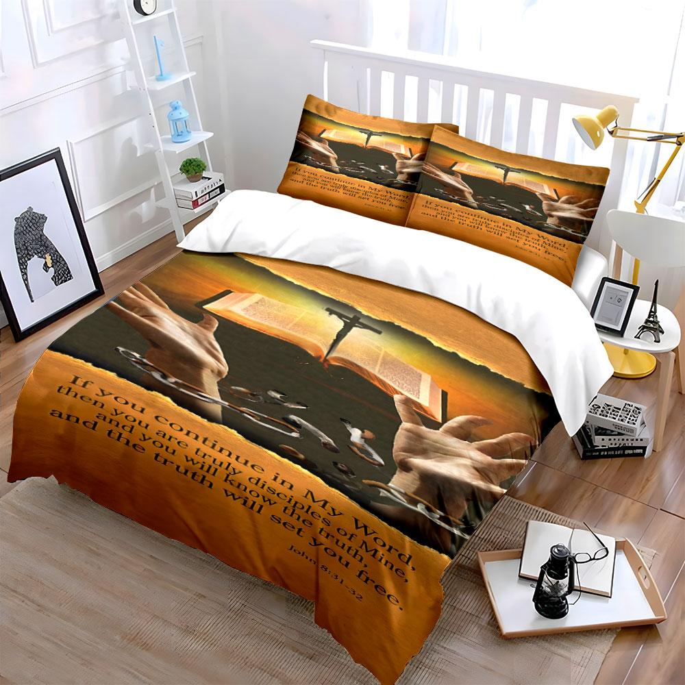 Open Bible, cross, hands. Bedding sets Duvet cover sets Duvet covers Pillowcases(1 * Duvet Cover 2 * Pillowcases without duvet insert)