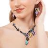 Handmade Terracotta Jewelry Set: Dangle Necklace & Earrings