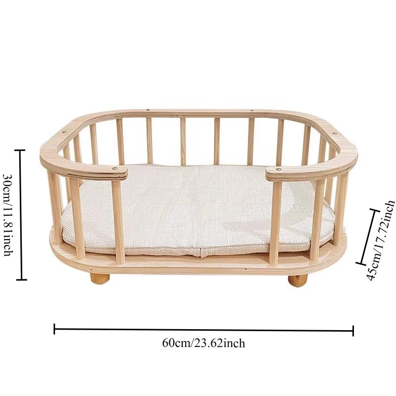 

Creative Solid Wood Beds for Pet Cats Dogs All-season Waterproof Mold-proof Floor-standing Mattress Pet Furniture Products Beds