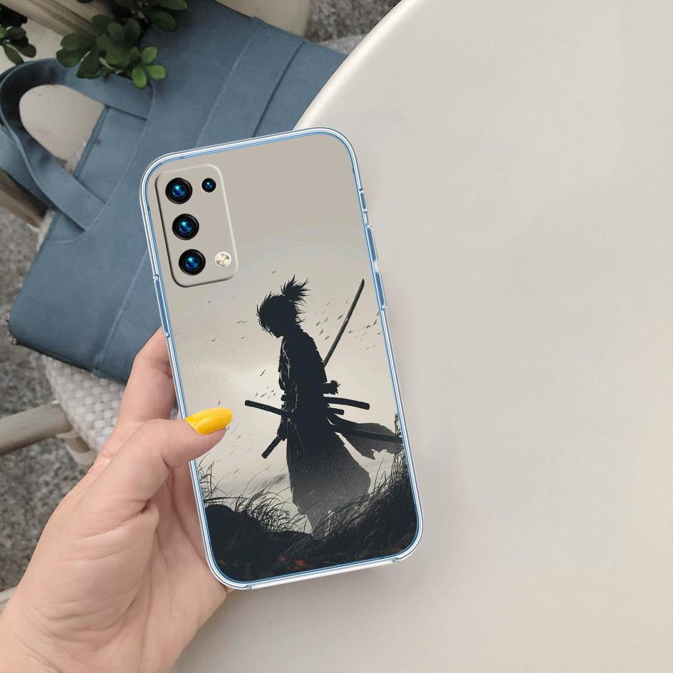LO55 Japan Samurai Mask Soft Shell Transparent Phone Case for Samsung Galaxy A04 A04S A14 A23 A34 A54 M23 M33 M52 M53