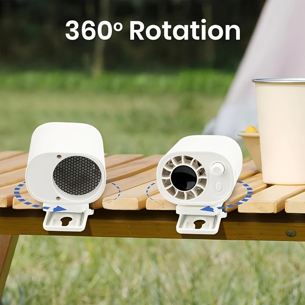 Portable Mini Fan, High-capacity High-speed USB Rechargeable Long-lasting Digital Display, Waist-mounted Fan/Desktop Fan