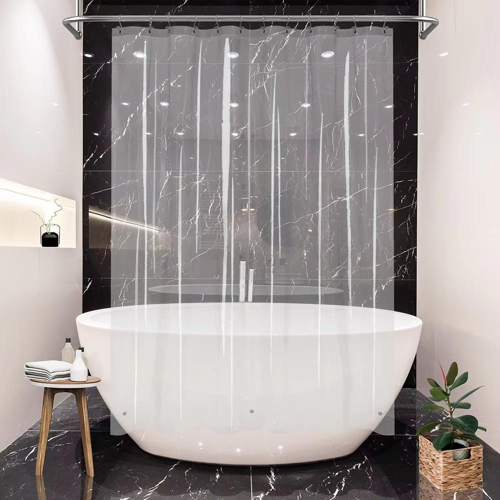 Con Ganchos Cortina de Baño Transparente Forro Ojales Metálicos Cortina Divisoria para Bañera Baño